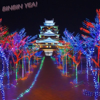 AIがイメージした「クリスマスイルミネーションをした名古屋城」！JSDXL Demo