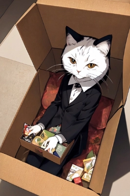 ネコは箱に住んでいる