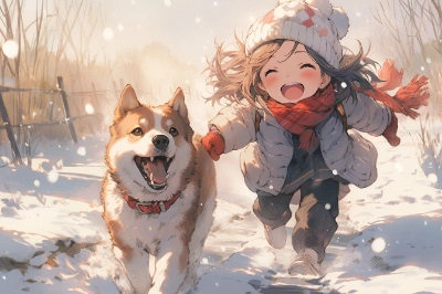 犬と雪