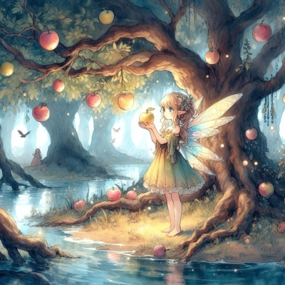 金のリンゴと妖精