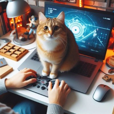 パソコン中にお邪魔してくる猫