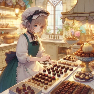 洋菓子店のチョコレート作り
