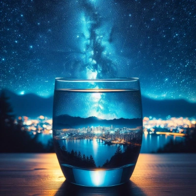 グラス越しの夜景