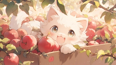 猫にリンゴ