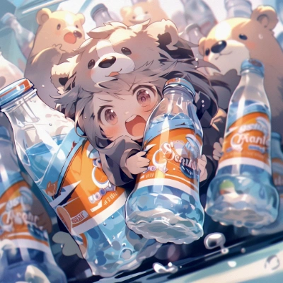 Kuma-san is thirsty