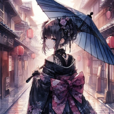 和傘の少女