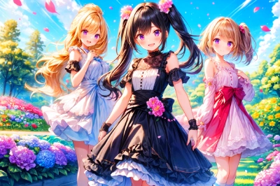 三姉妹な、うちの子♥その2(3枚)＆これがkl-f8-anime2の実力！！