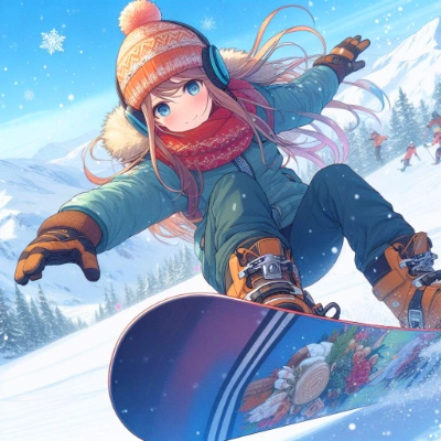 スノーボードをする女の子★(18枚)