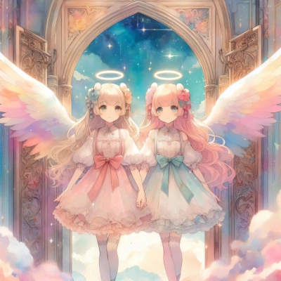 片翼の双子天使