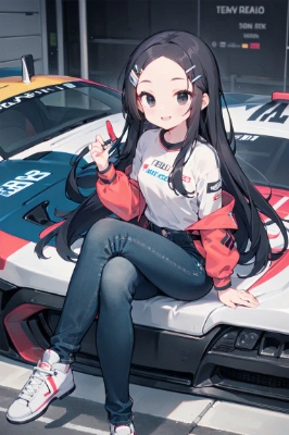 愛澄とレーシングカー