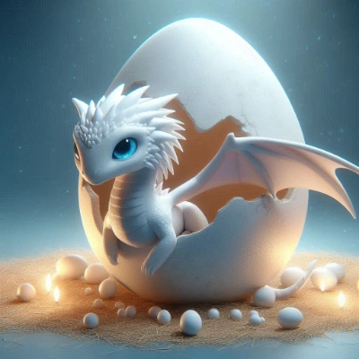 青い目をした白いドラゴンの卵