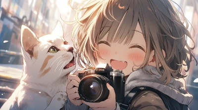 猫にカメラ