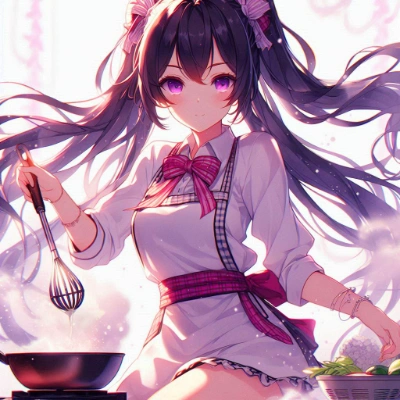 料理をしてる、ツインテール少女♥(8枚)